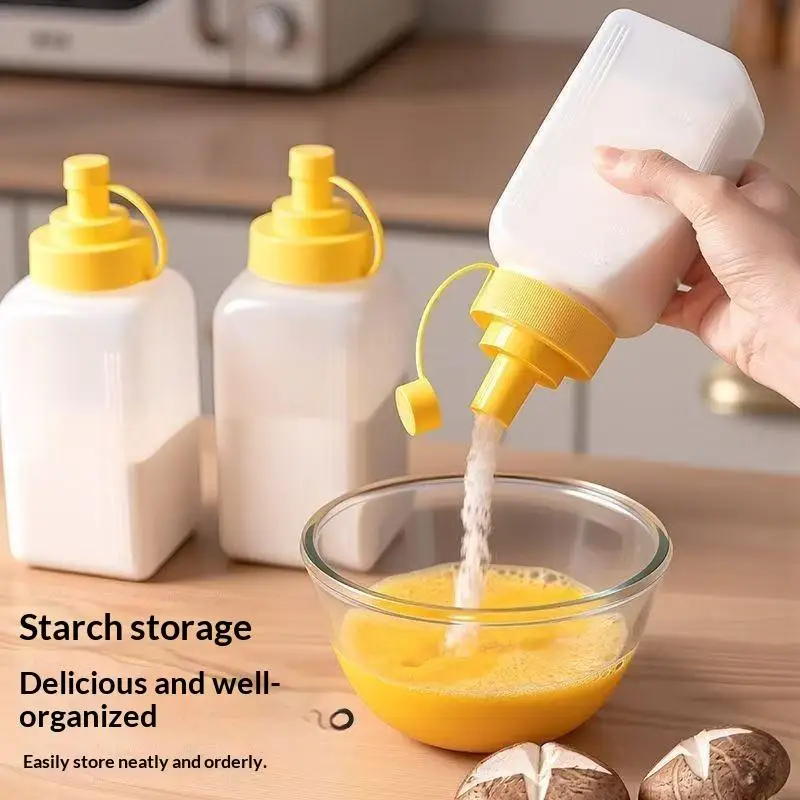 Hot Large Mouth 600/800/1000ML Squeeze Sauce Bottle Condiment Dispenser Dustproof Kitchen Seasoning Salad Sauce Olive Oil Bottle
