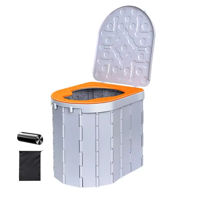 

Portable Folding Toilet Outdoor Foldable Toilet Seat Portable Potty Car Toilet With 15 Trash Bags And Storage Bag Camping