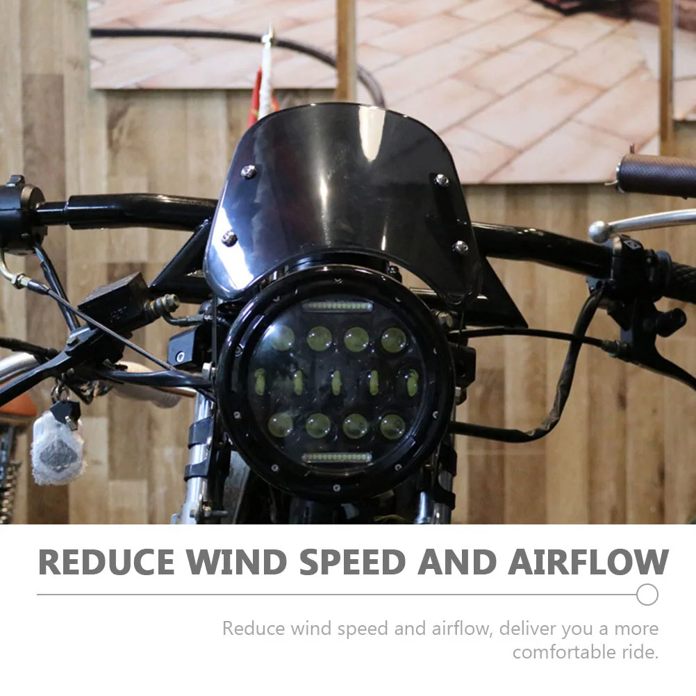 المصابيح الأمامية للدراجات النارية الزجاج الأمامي الأسود المغلفة منحرف الرياح الأمامي الزجاج الأمامي الترابية دراجة نارية الزجاج الأمامي #1