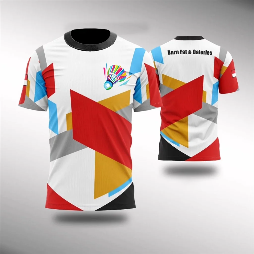 

Jersey Fashion Boutique Sports T Shirt Loose Size Men's T-shirt Badminton Sports Running Pattern 3D Printed Sport Short Sleeves