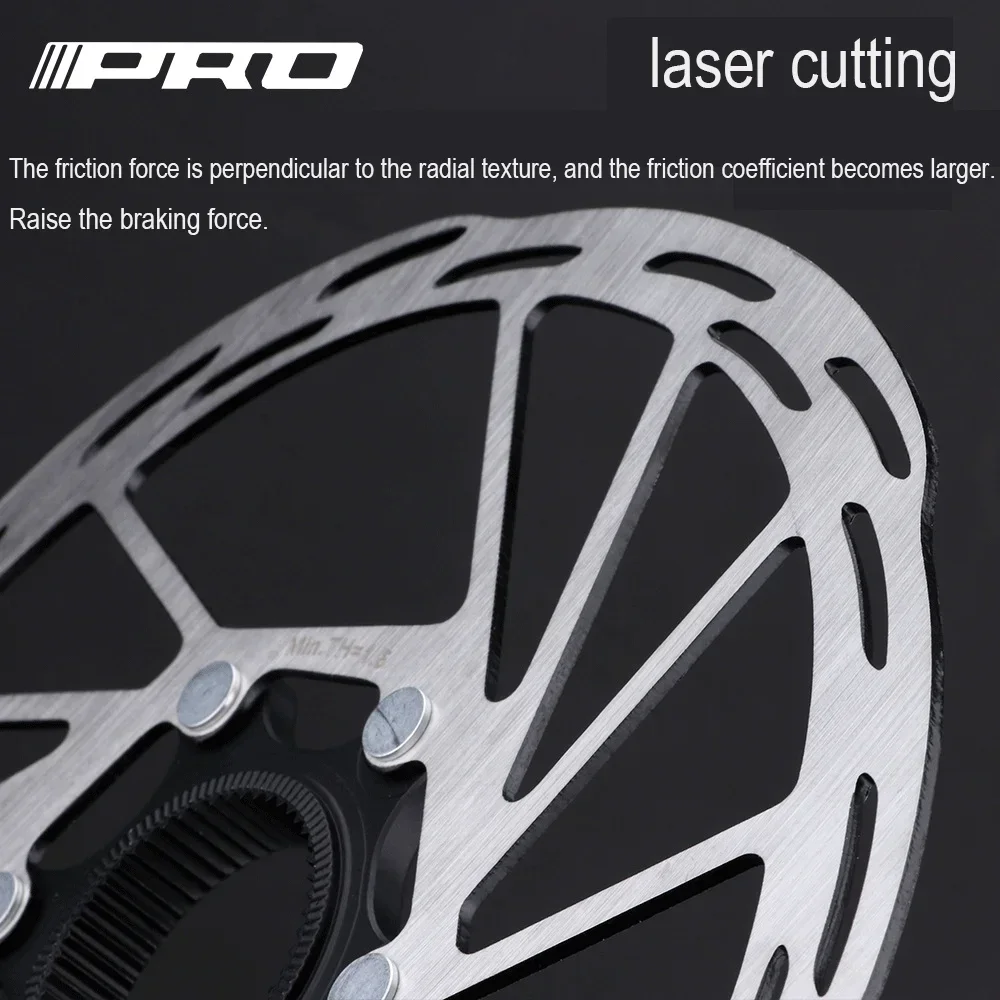 IIIPRO Bicycle Center Lock Disc Brake Rotor 140mm/160mm/180mm/203mm Road Bike Disc Brake Rotor With Lock Ring bike brake pads