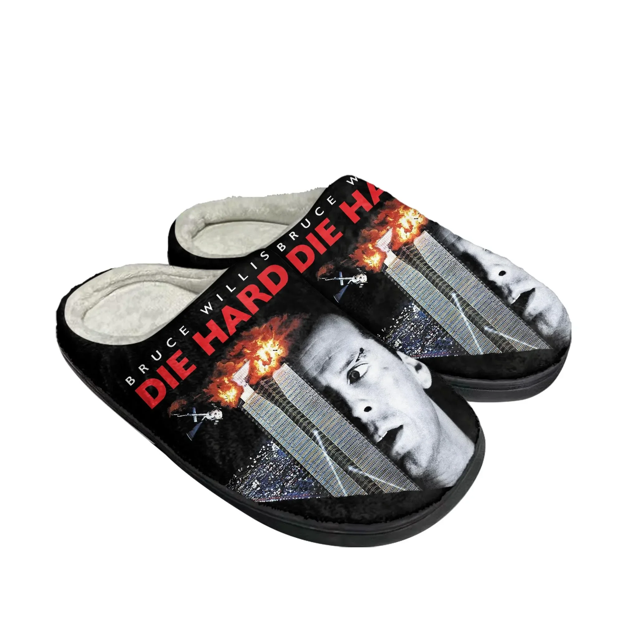 Die Hard Bruce Willis Home Cotton Slippers Men Women Plush Bedroom Casual Keep Warm Shoes Thermal Slipper Custom DIY Shoe - view 2