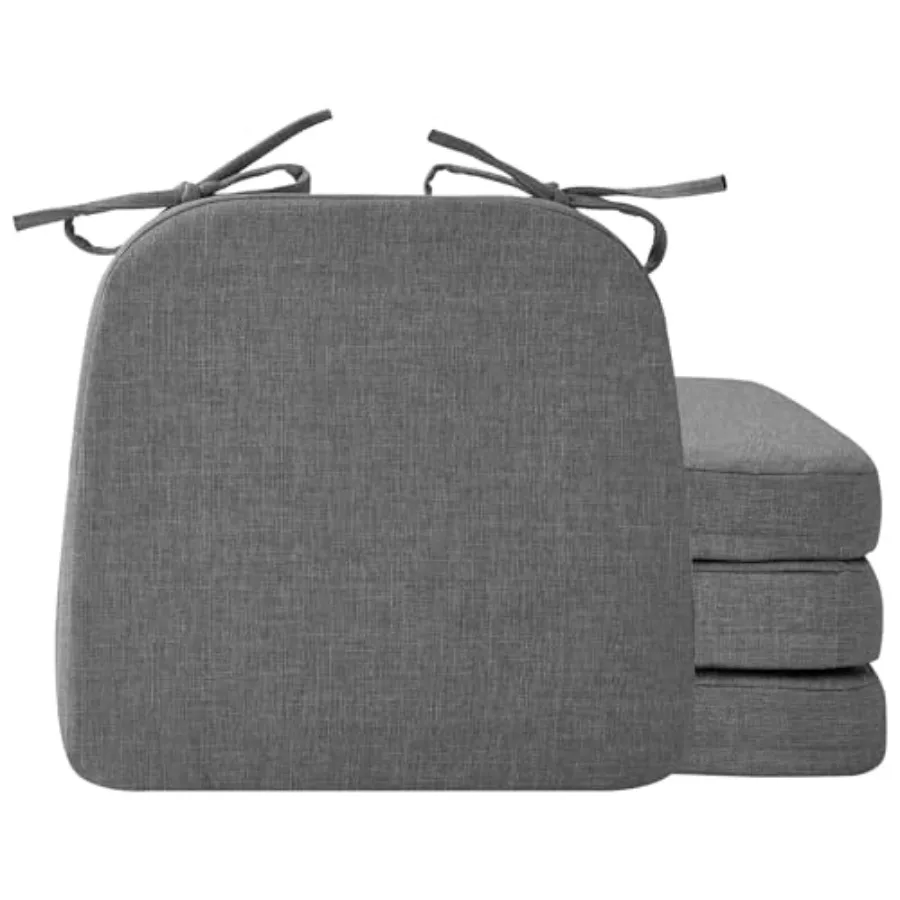 

Chair Cushions for Dining Chairs 2 Thick Seat Cushions for Kitchen Chairs D-Shaped Chair Pads with Washable Cover Ties and Non