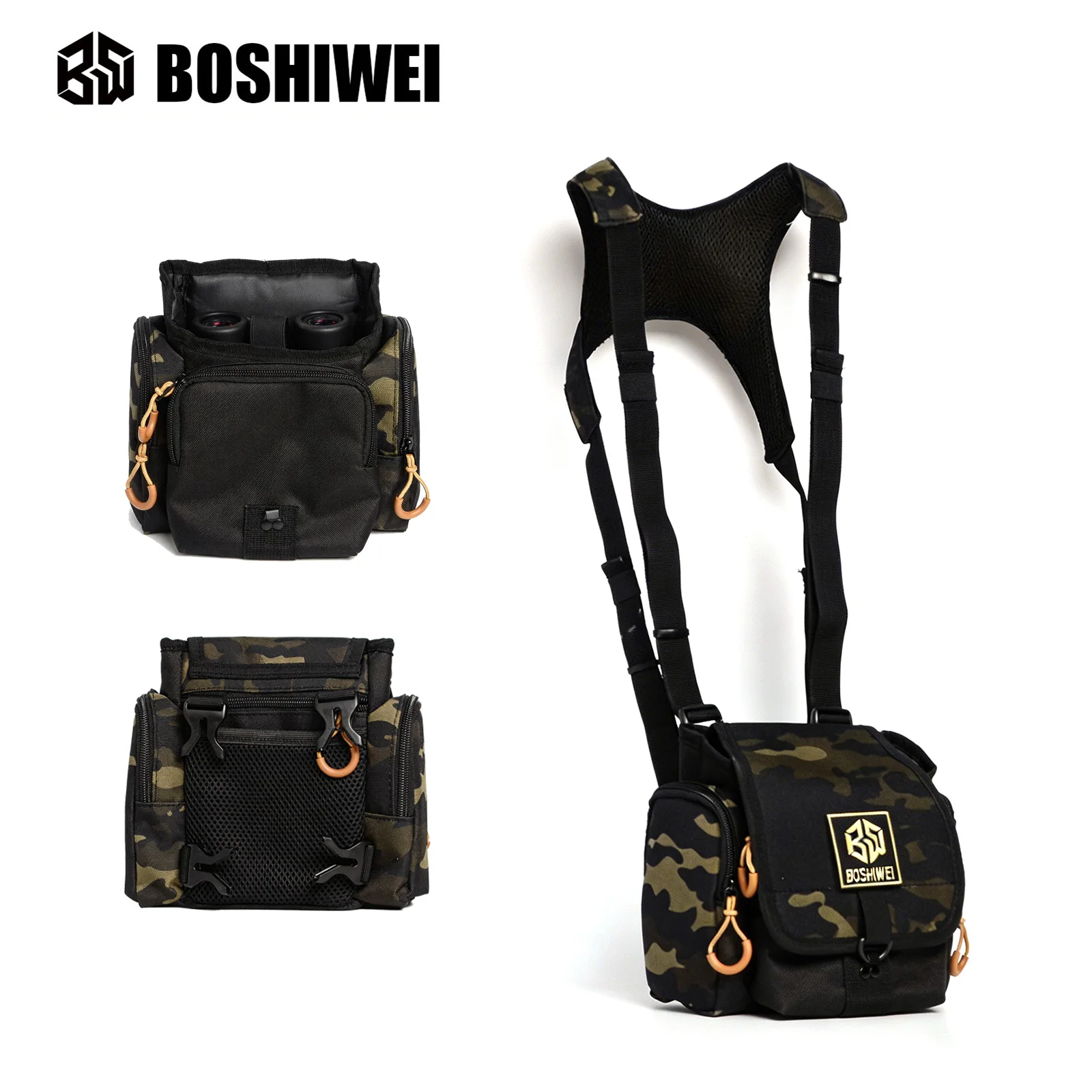

BOSHIWEI Portable Binoculars Bag with Durable Strap Shockproof for Outdoor Hiking Bird Watching Camping Telescope Accessories