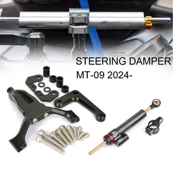 New Motorcycle Steering Damper Bracket Stabilizer Support For YAMAHA MT 09 MT09 2024 2025 Speed Wobble Safety Accessories