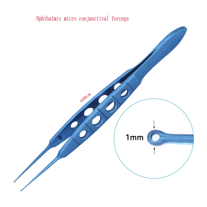 Ophthalmologische Mikro-Konjunctival-Zange, Titanlegierung, gerader Kopf, chirurgisches Instrument, ophthalmologisches Werkzeug