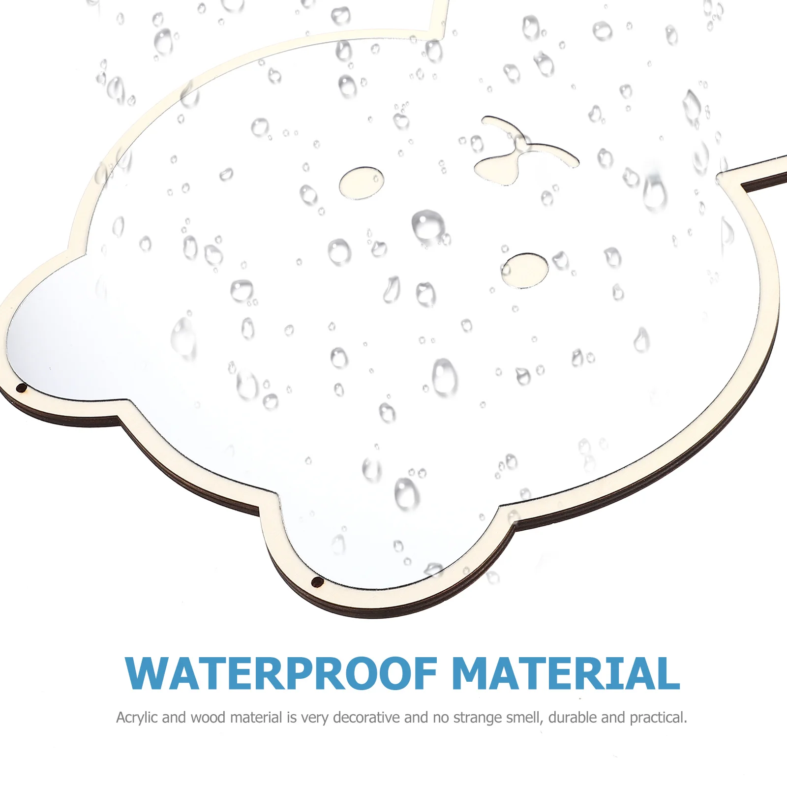 

Smile Bear Wall Acrylic Wood Makeup Mirror For Bedroom Bathroom Wall Decor Hanging Mirror Pendant Nordic Style Room Decor