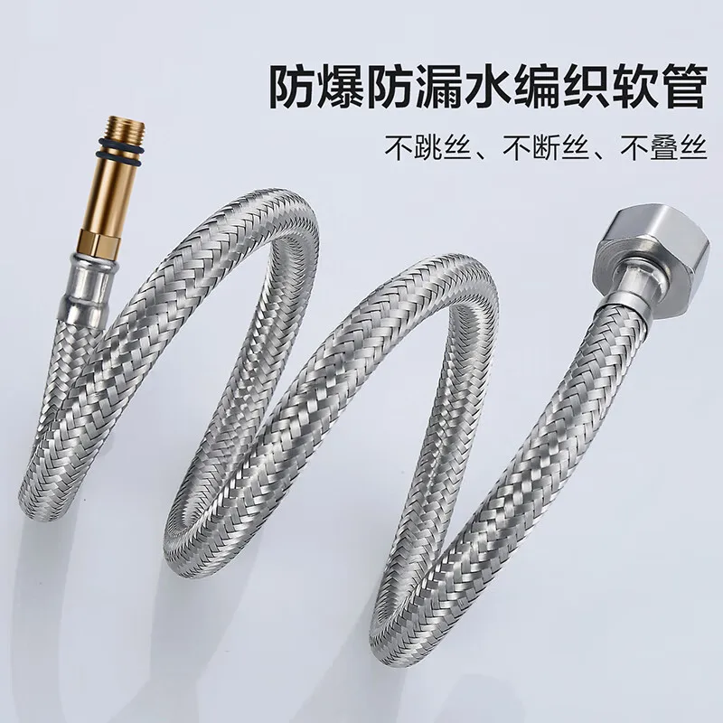 1meter extended hot and cold water inlet hose basin kitchen single hole faucet extended pointed water supply pipe 2 pieces