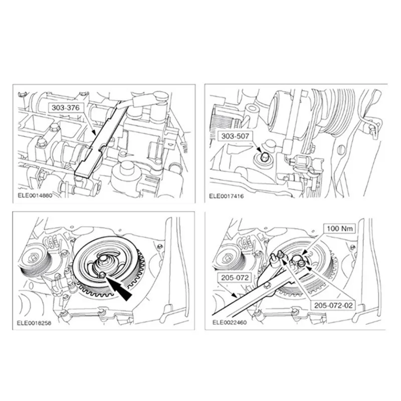 5-Piece Set Car Engine Timing Crank Locking Repair Tool Kit for Mazda 121 Volvo C30 Ford 1.8 2.0 2.3 C-MAX Cougar Fiesta Focus