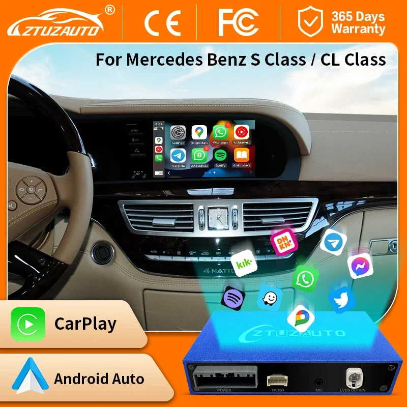 Wireless CarPlay for Mercedes Benz S-Class / CL W221 2006-2012 ,with Android Auto Mirror Link AirPlay Car Play  Functions