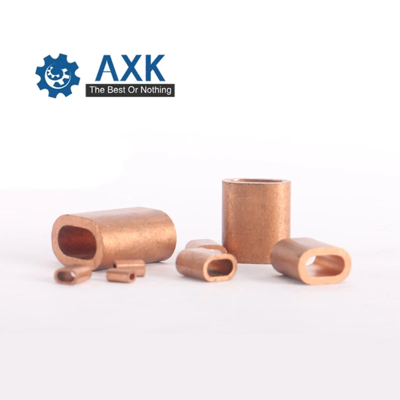 M1-M5 Brass Cable Crimps Sleeve Single Hole Ferrule Crimping Loop Oval Copper Wire Rope Clip Swage Fittings