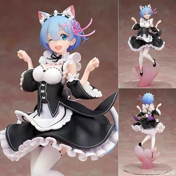 

Different world life from scratch Rem hand-made cat ear maid anime Rem decoration animation model