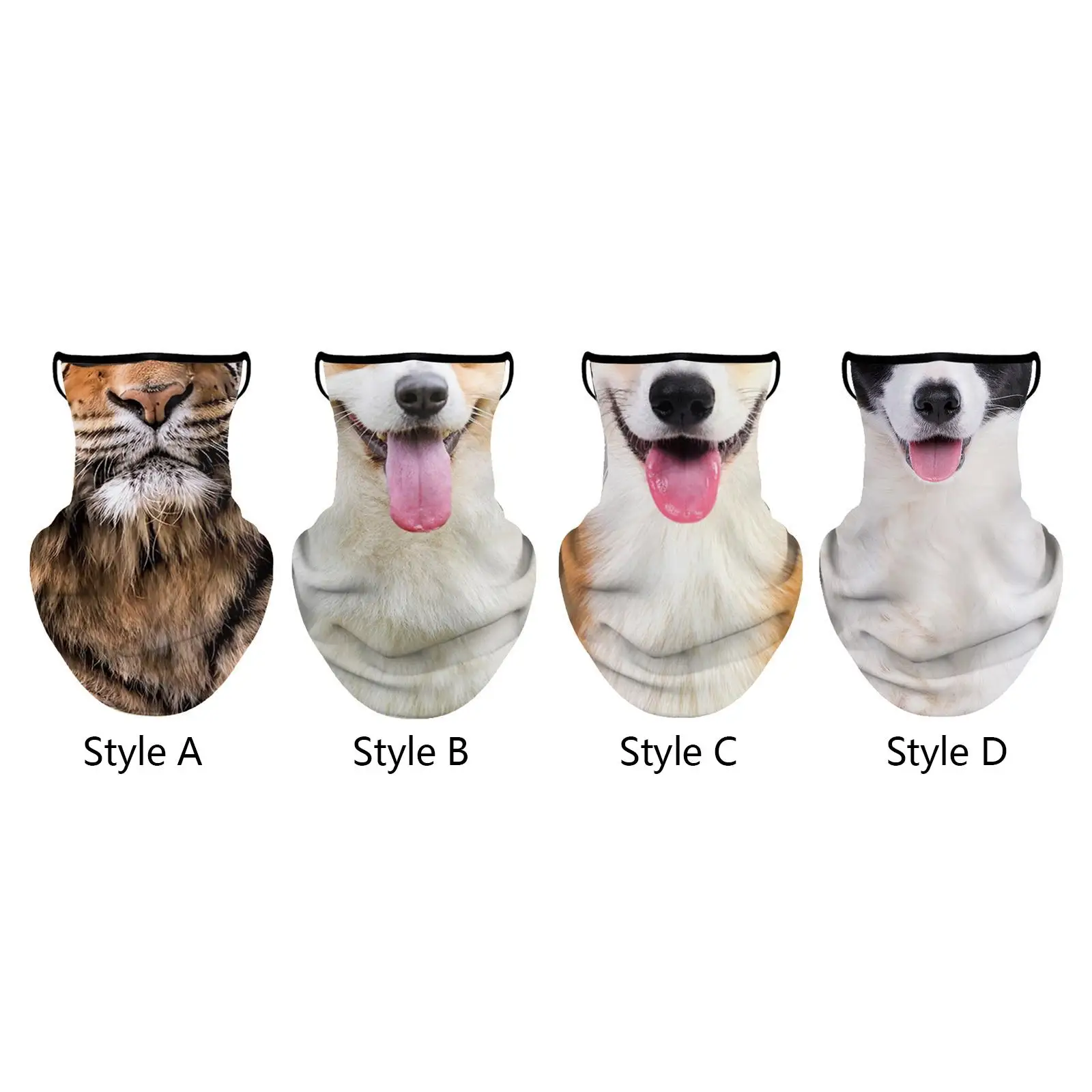 قناع الوجه للرقبة مع الأذن المعلقة لتغطية الأنف والفم والرقبة وشاح باندانا غطاء الوجه حماية من الغبار من الشمس للمشي لمسافات طويلة والجري