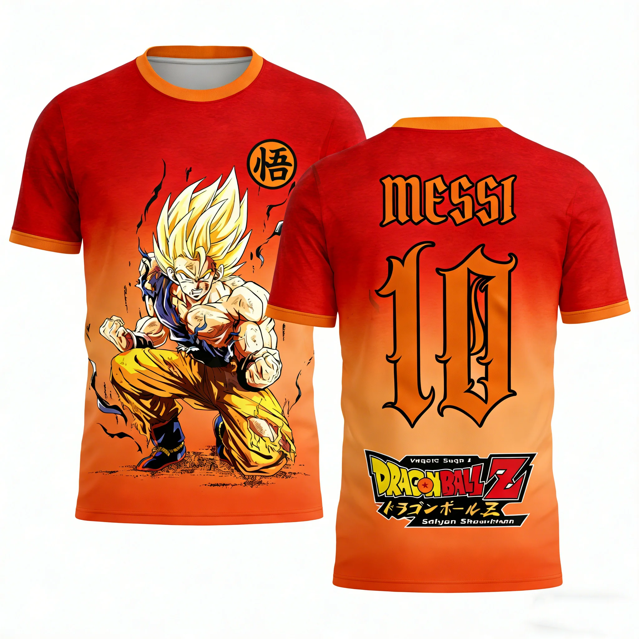 

Dragon Ball "kamikaze Jerseys Lionel Messi 10 Football Shirts Autumn Quick-drying Men's T-shirts, Children's Clothing T-shirts