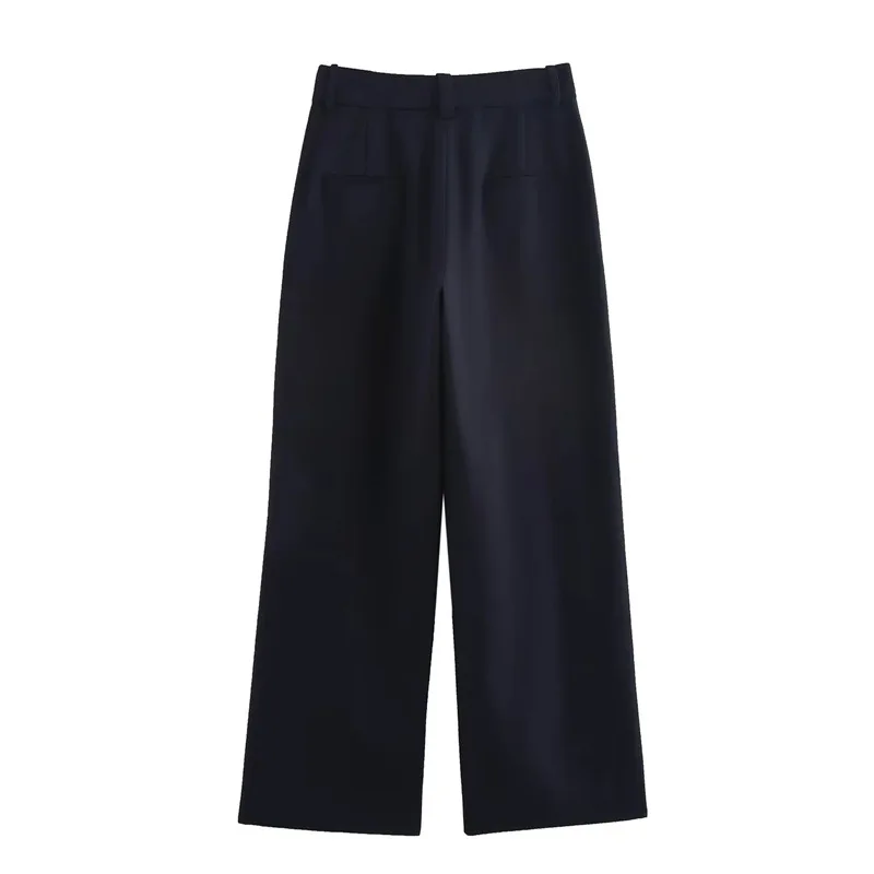 Women's fashion simple and versatile zipper straight pants high-end