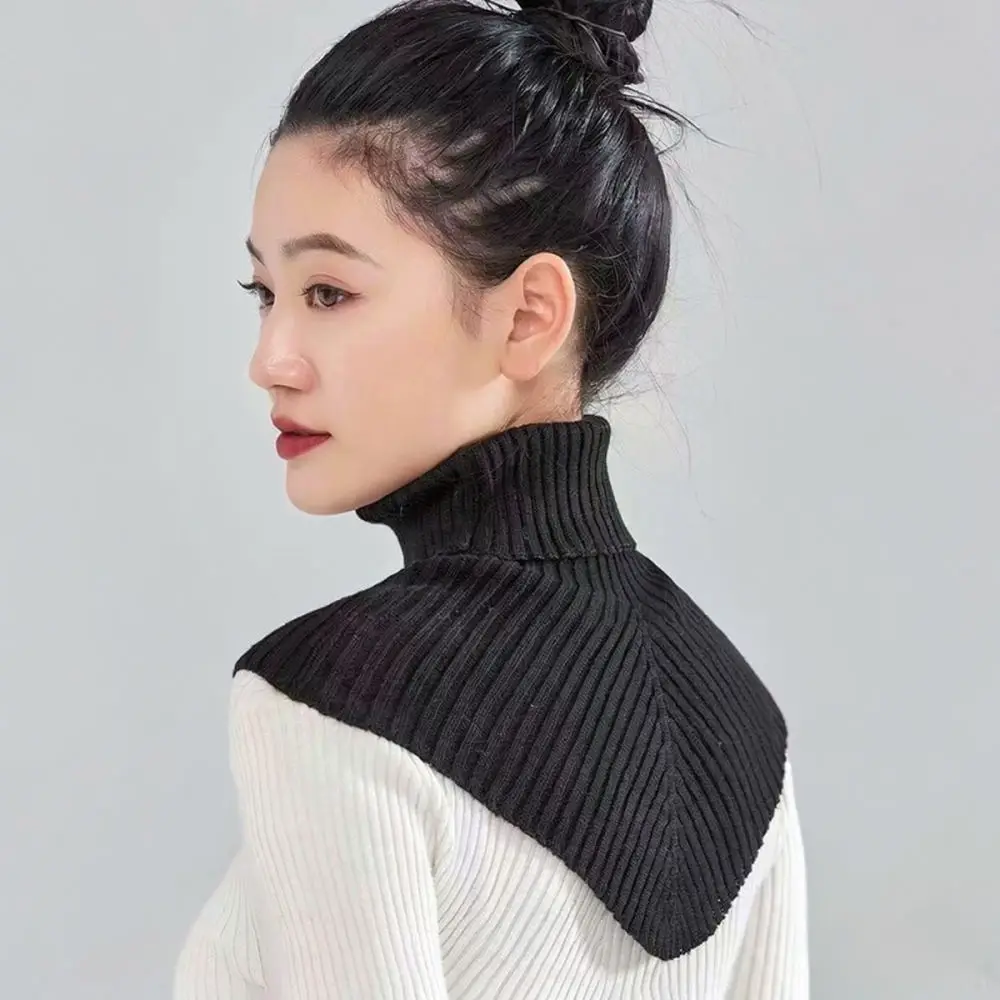 For For Linxind Dan Knit Turtleneck Shoulder Warmer Women Winter Scarf V Neck Decorative Fake Collar Fashion Warm Accessory