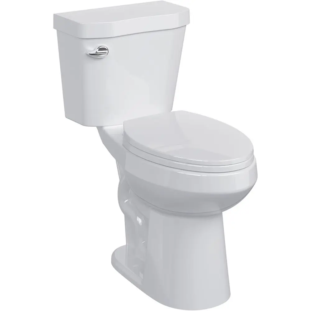 

Двухсекционные унитазы или комплекты для ванных комнат, унитаз Comort ADA высотой 19 дюймов, удлиненный, с сиденьем с функцией плавного закрытия, Power lush 1.28 GP