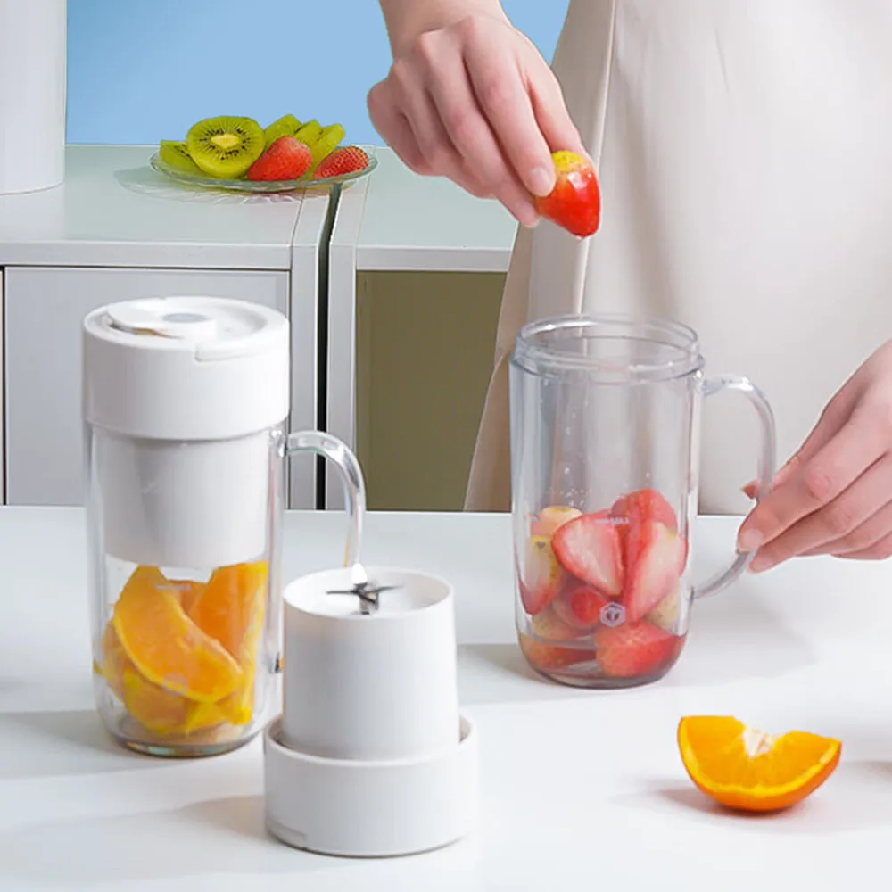 

300ml Fruit Juice Blenders Large Battery Electric Orange Juicer Bottle Large Capacity Type-C Charging Ice Crusher For Kitchen