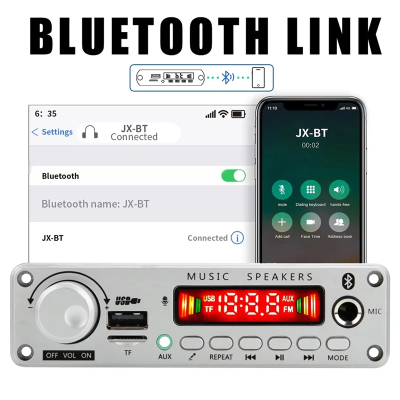 

ABVO-150W DIY усилитель Bluetooth декодер плата 12 В 6,5 мм микрофон FM-радио TF USB автомобильное аудио музыкальные колонки регулятор громкости