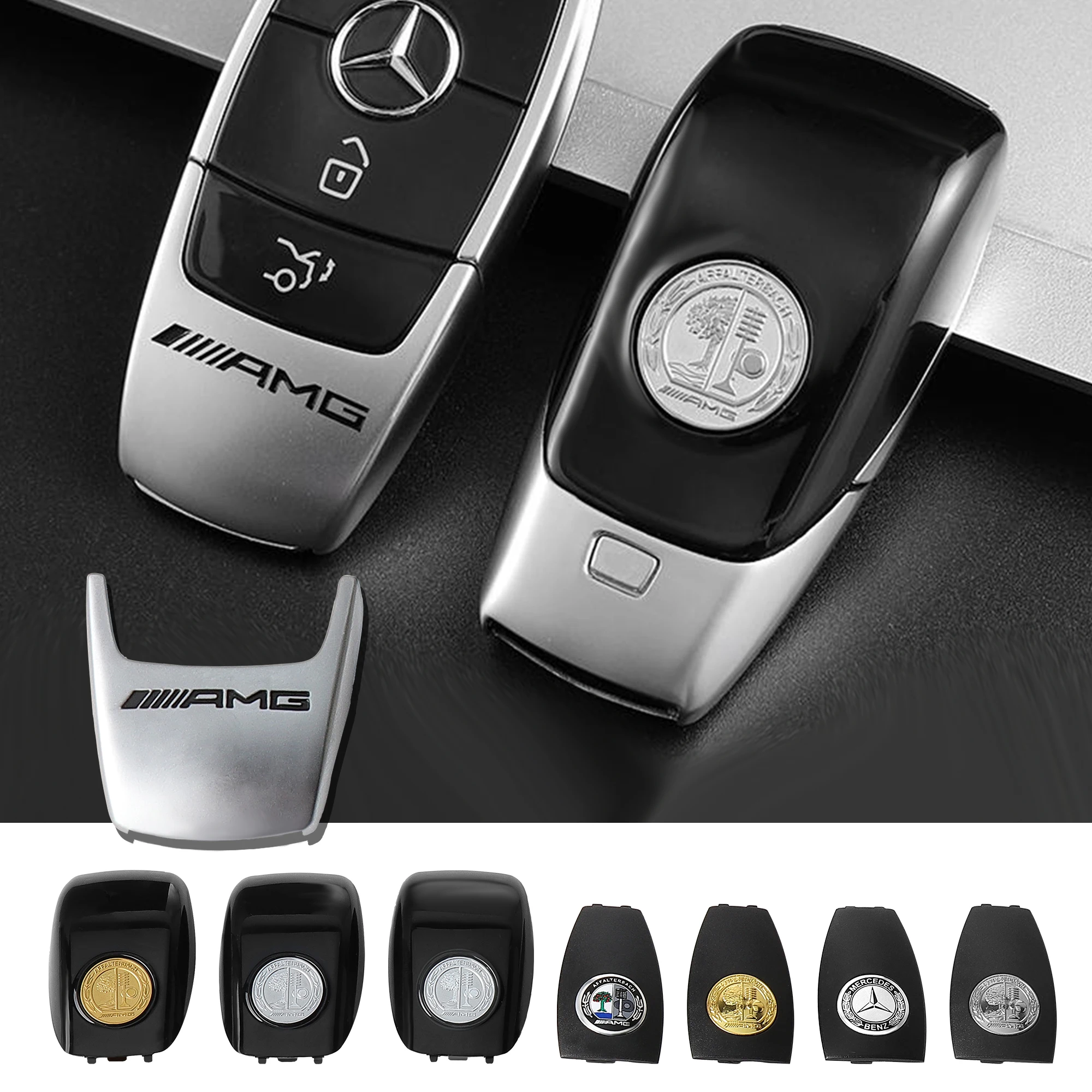 Car Key Remote Accessories Key Case Shell Protective Cover Refit Sticker For Mercedes Benz W204 W205  W211 W212 AMG Smart Fortwo