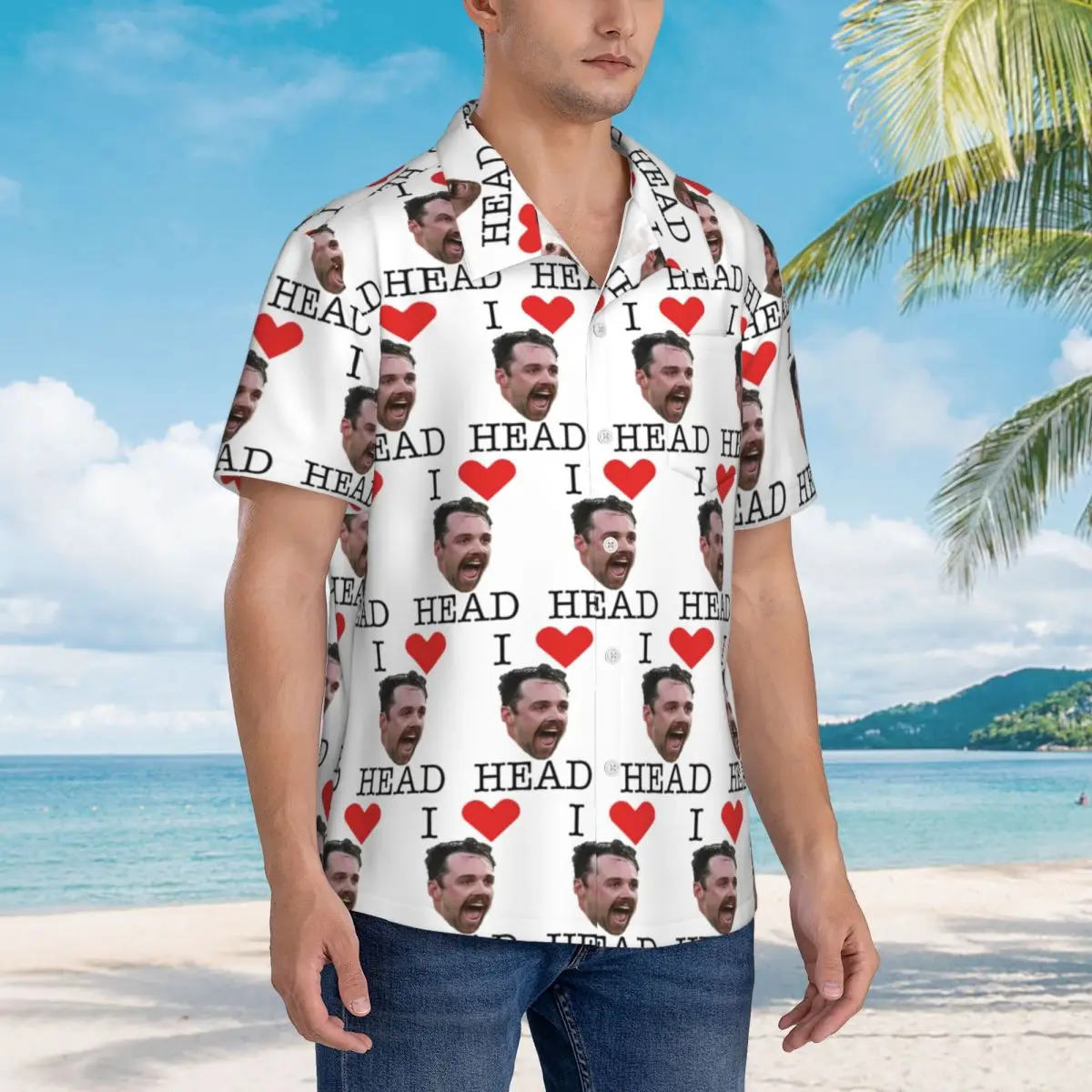 

I Love Travis Head Hawaiian Shirts Funny Men Short Sleeve Shirt for Summer Beach Men's Button Tops