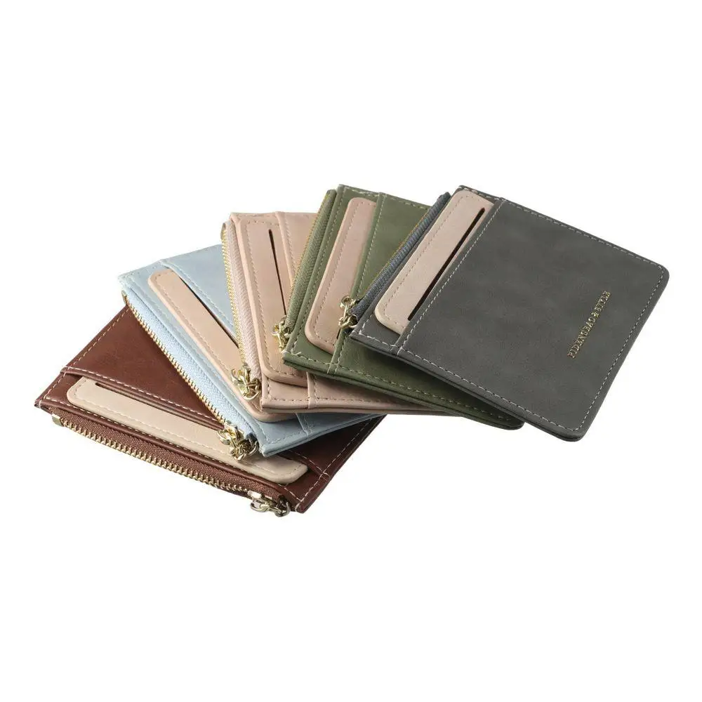 حقيبة بطاقات محفظة مزدوجة الأغراض قابلة للإزالة، محفظة متعددة الوظائف وبسيطة بسلسلة مفاتيح للنساء والرجال