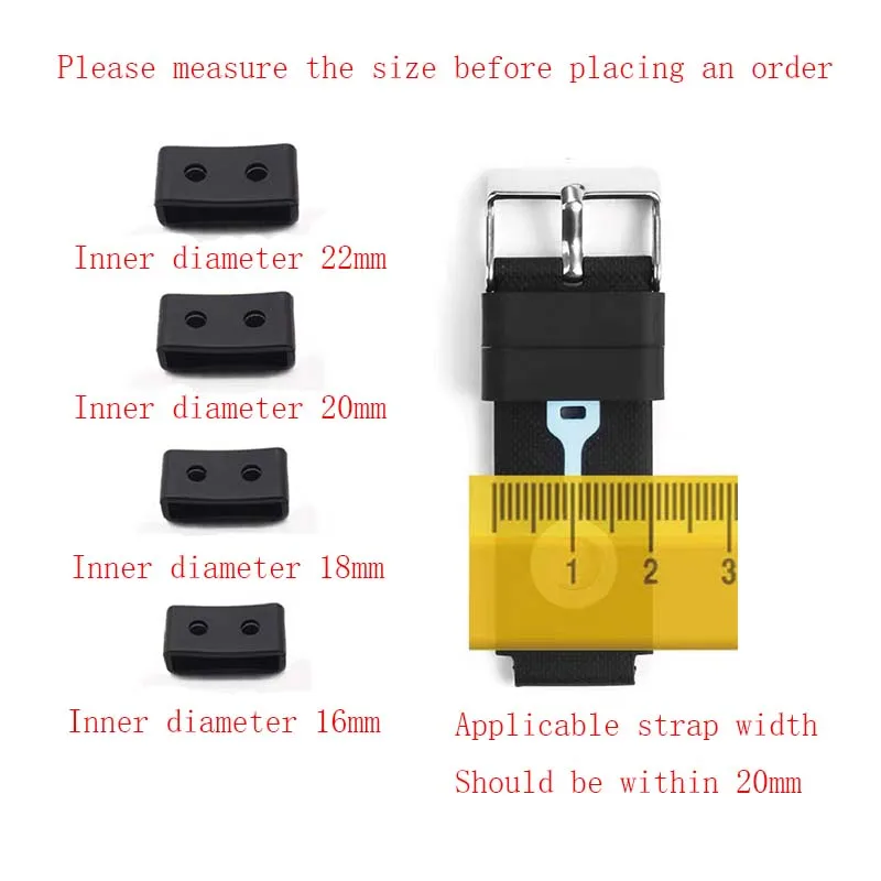 Watch accessories Men's and women's resin ring 16mm20mm22mm24mm Compatible for Casio silicone rubber ring movable loop buckle