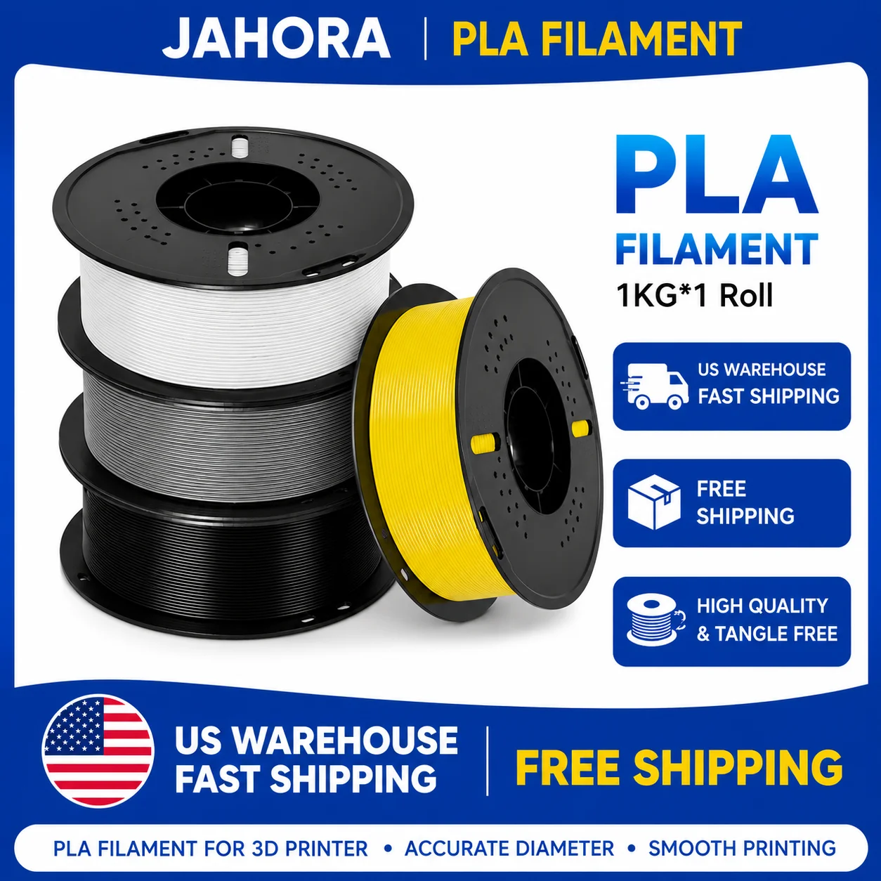 

JAHORA 1/4KG PLA Filament 1.75mm Eco-Friendly Good Toughness Printing Filaments For FDM 3D Printers Material Free Shipping