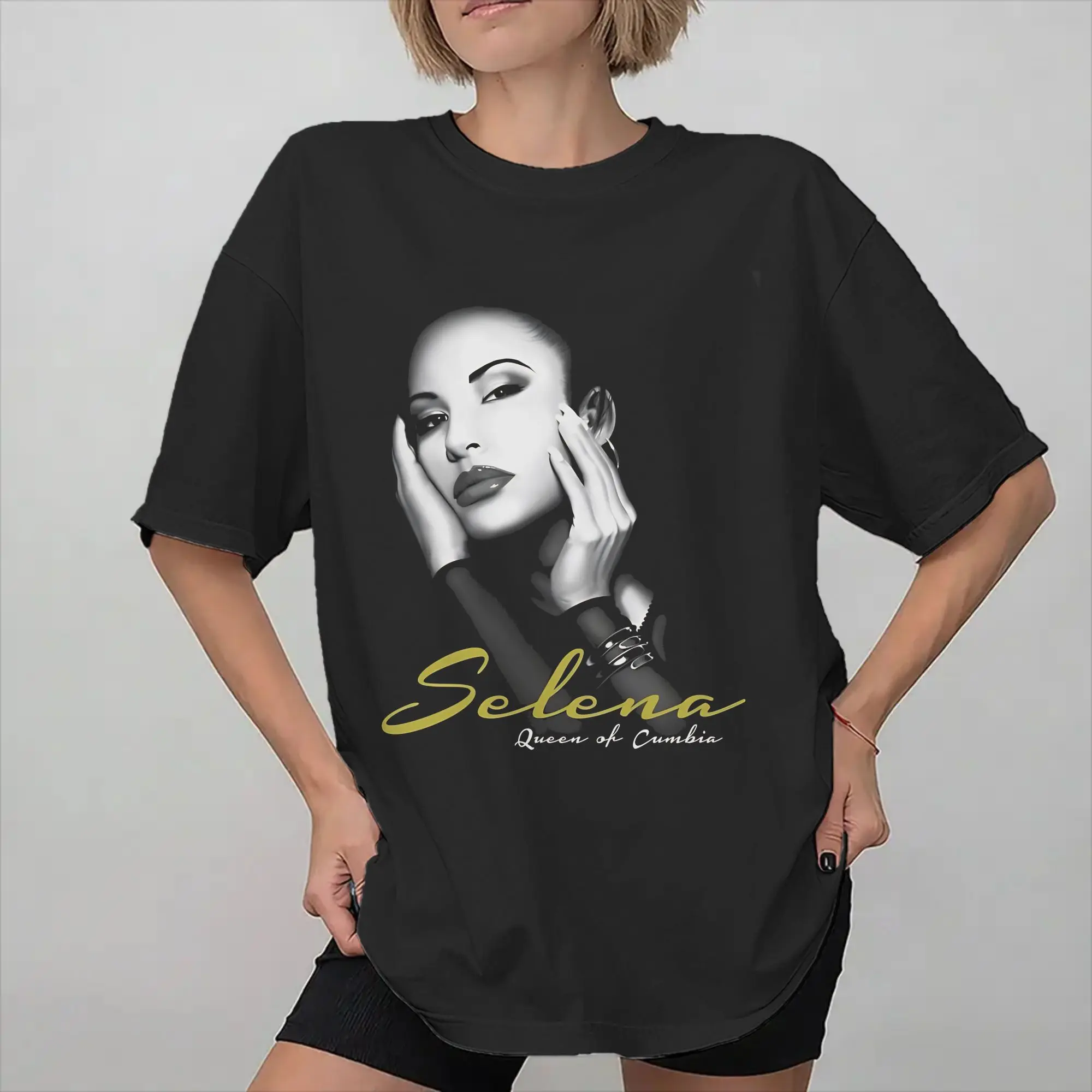 Face Is So Beautiful Lady Selena Quintanilla Apparel Unisex T Shirt Pure Cotton Tee Graphic Printing  T-shirt Clothes