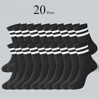 Women Men Striped Socks Fashion Color Soft Comfortable Sweat Absorbing Breathable Lovers Sports Style Casual Socks 6/10/20 Pairs