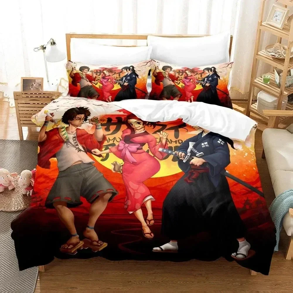 New 3D Print Samurai Champloo Comfortable Duvet Quilt Cover Pillowcase Bedding Set Children Bedroom Decoration Home Textile
