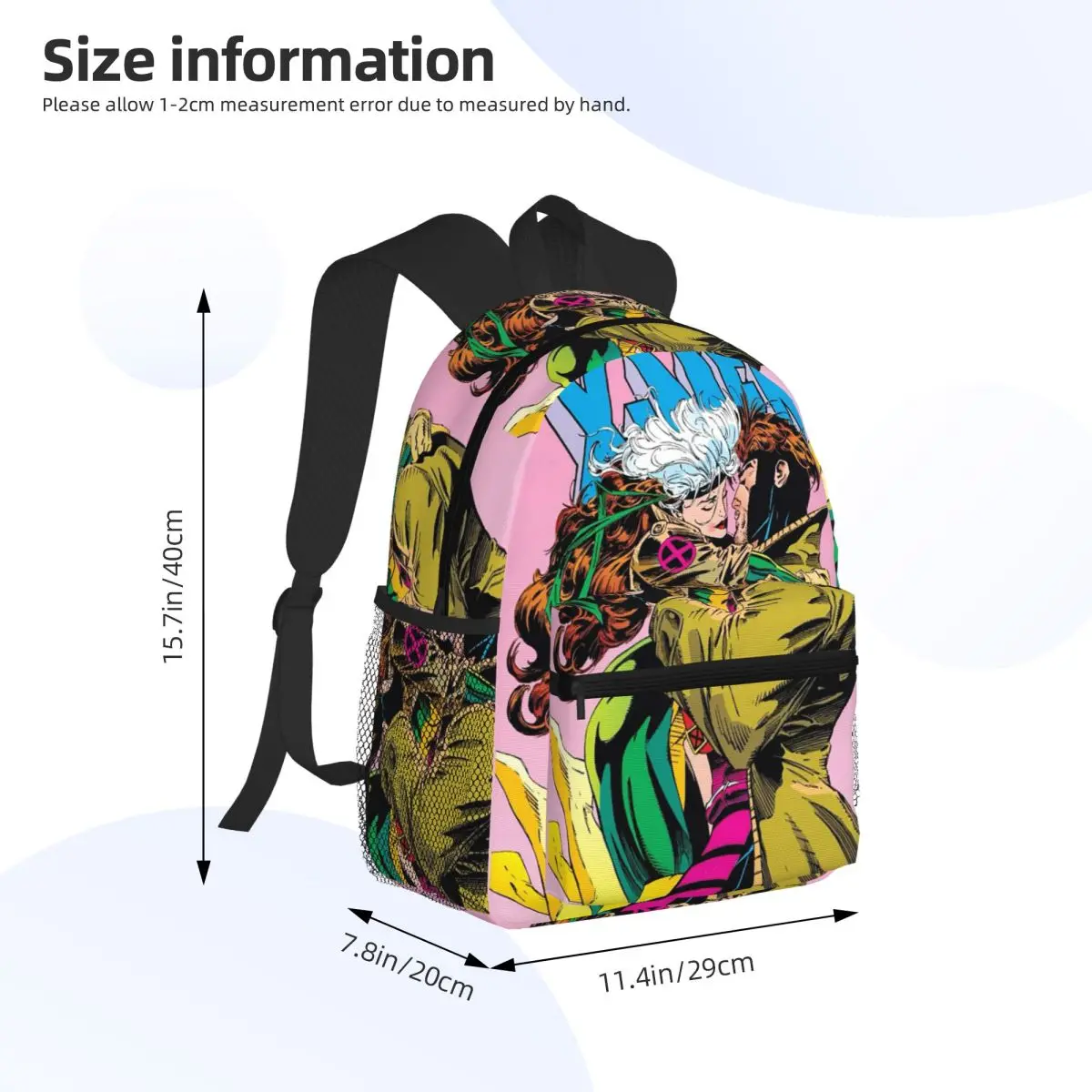 X-Men Gambit & Rogue Beautiful Couple Cover Student Backpack School Bag Hiking Travel Daypack Men Women Bookbag Shoulder Bags
