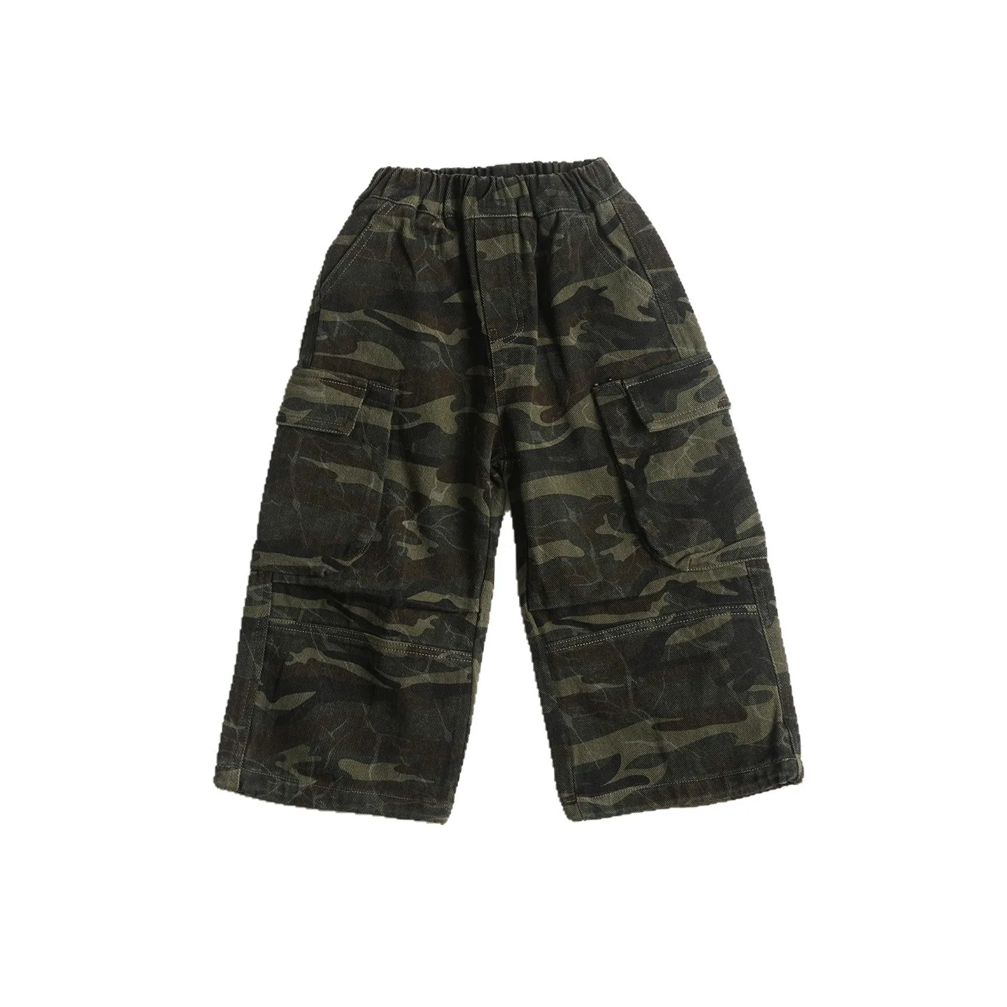 خريف جديد بنين وسيم واسعة الساق سراويل تقليدية 2025 ملابس الأطفال الأولاد المألوف كل مباراة السراويل البضائع المموهة