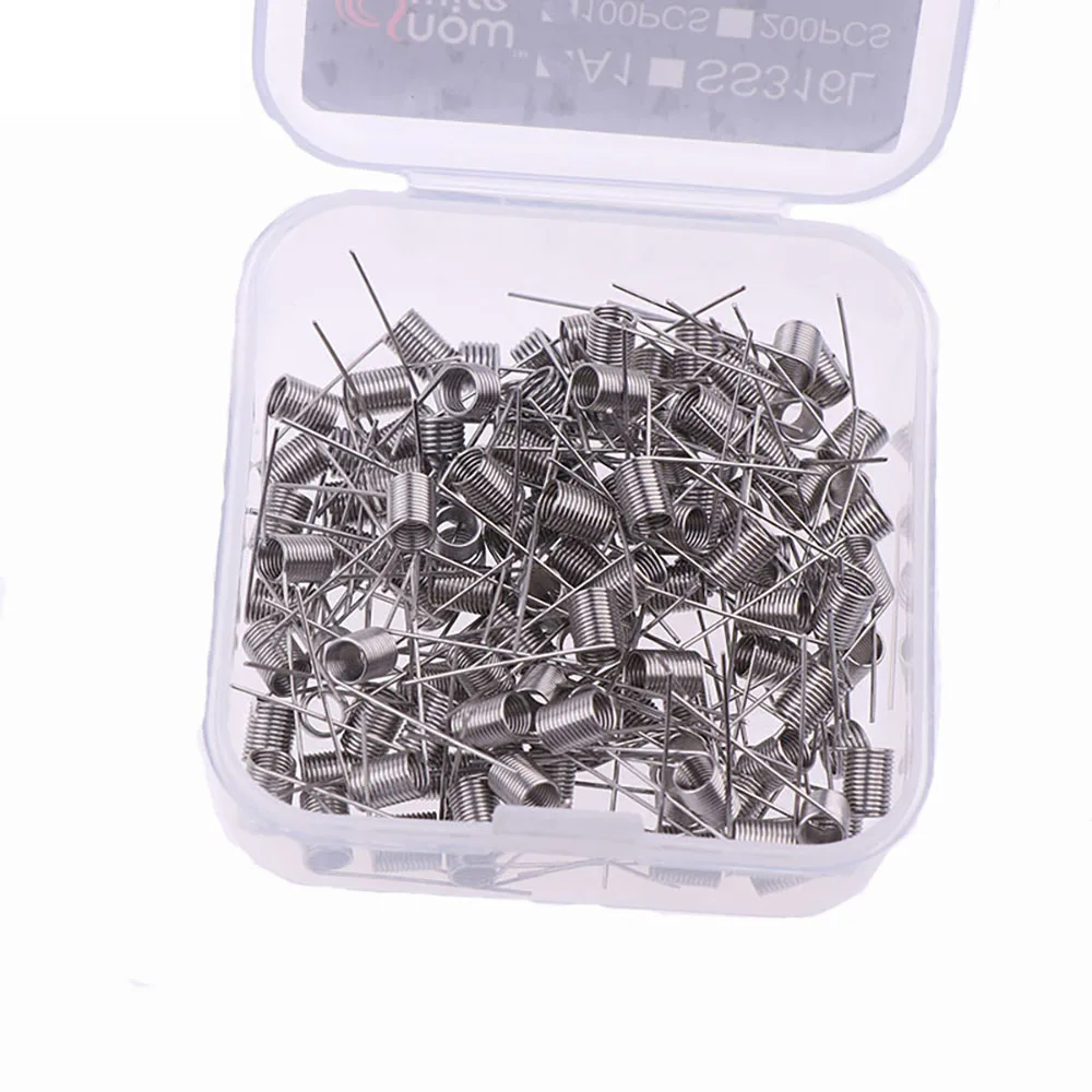 100Pcs/box High Quality A1/SS316L Coil Wire Heating Resistance Premade Coils DIY Prebuilt Coil Wire 3.0 Circle Diameter