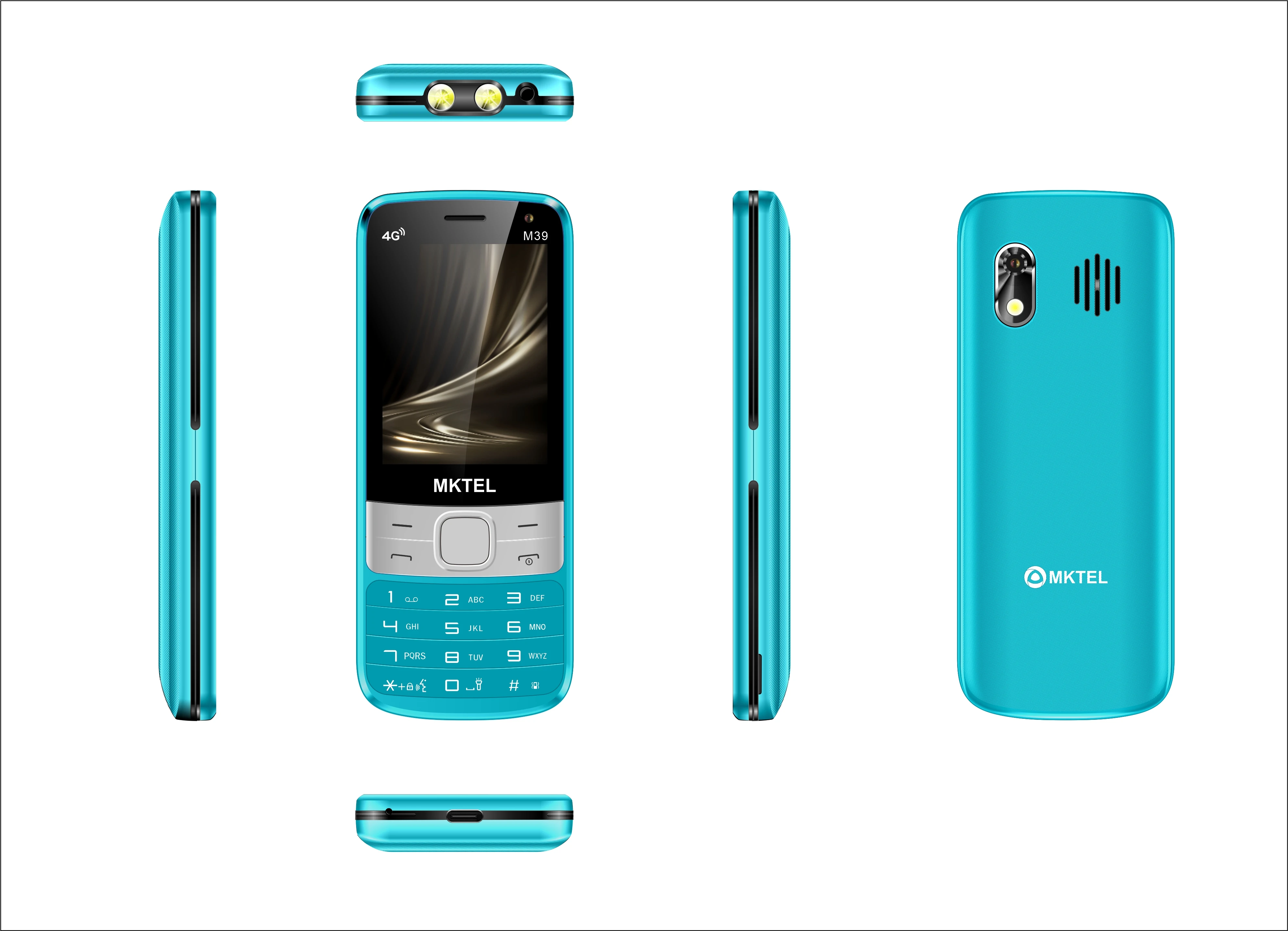 MKTEL-M39-4G mobile phone, 2.8-inch touch screen, supports dual sim and dual standby.WIFI.2+16GB with flashlight.Radio 2500mAh