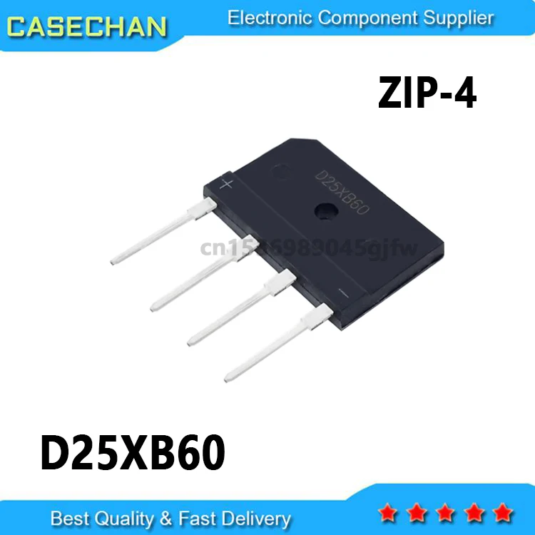 5PCS New and Original D25SB60 D25SB80 D25XB80 D25XB60  25A 600V/800V ZIP-4