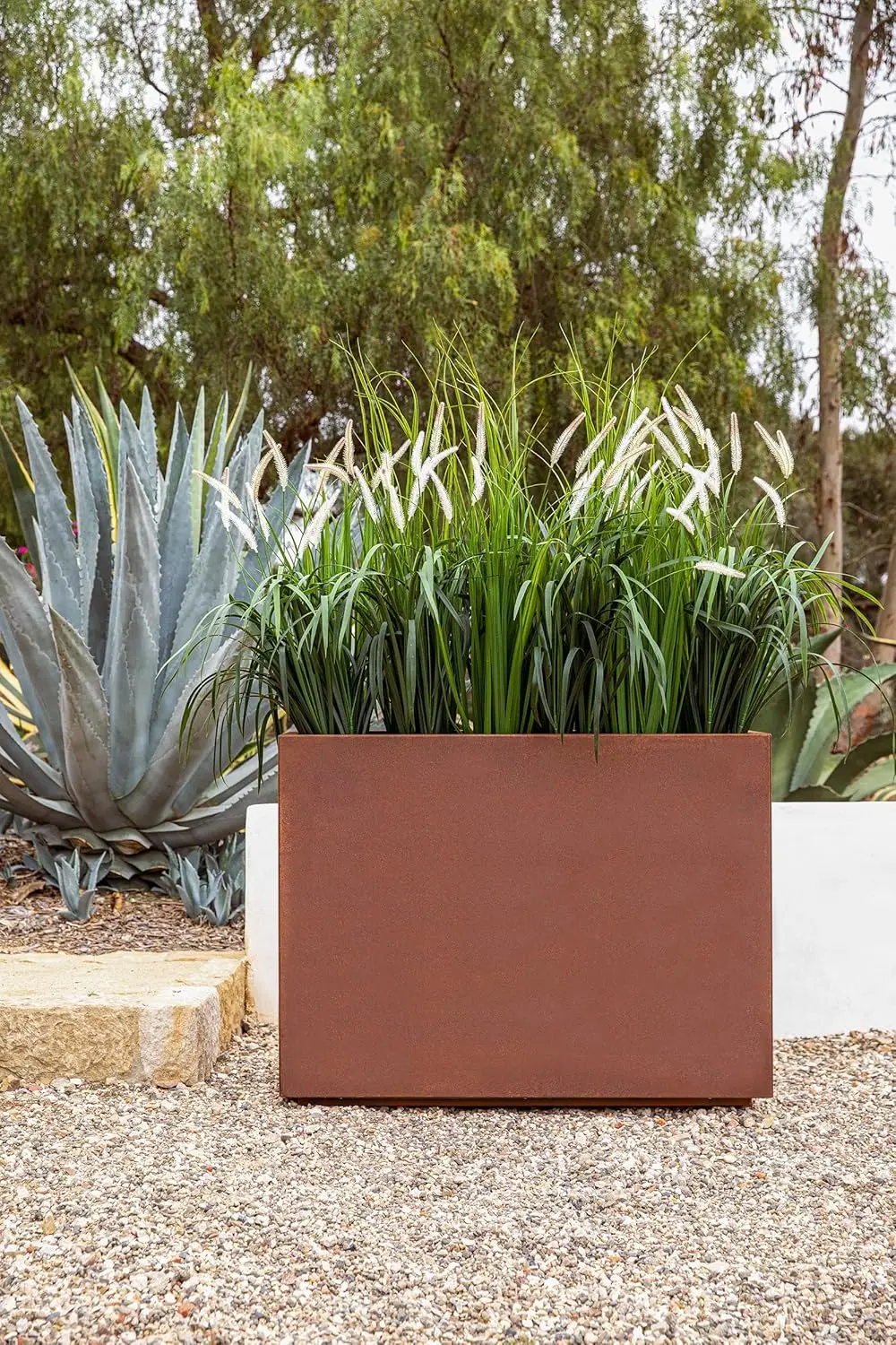 

Corten Steel Series Span Planter - Tall Rectangular Metal Planter for Outdoor Porch/Patio | Naturally Rusting Steel