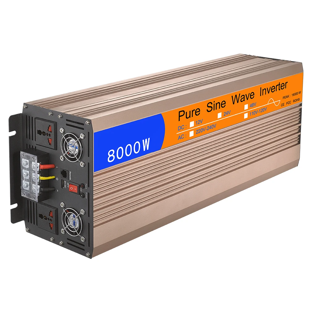 12V 24V 48V DC 8KW Off Grid Solar Inverter 8000 Watt 8Kva Inverter 110V 220V AC 8000W  Pure Sine Wave Inverter