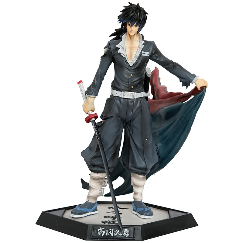 27.5cm Anime Demon Slayer Tomioka Giyuu Standing posture Action Figure PVC Model Statue Desk Decor doll Toy Collect Gifts