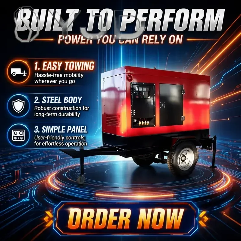 Silent 400KW/500KVA Single Phase 200A Auto Start Remote Start ATS Mobile Trailer Generator Set