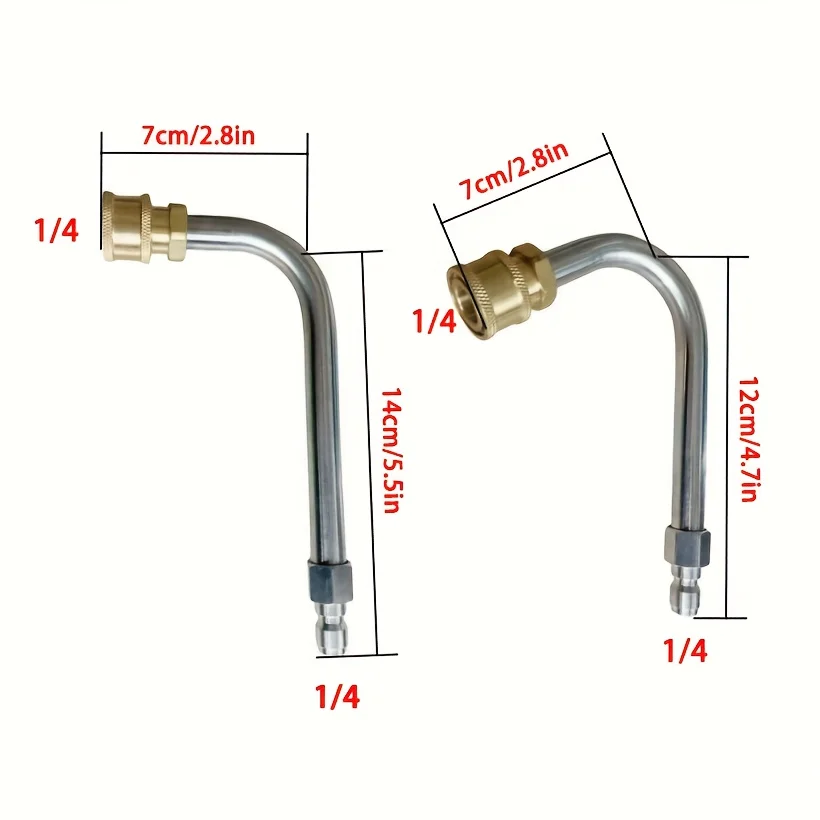 Heavy Duty Metal Pressure Washer Extension Wand 30°/90°/120° Bend Heads 1/4