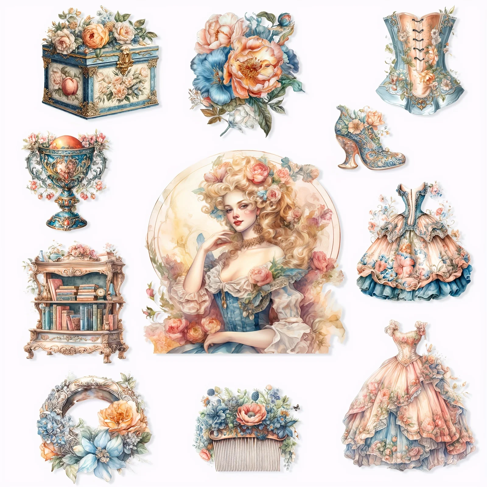 JAIIMAN 99 Stück selbstklebende Prinzessinnen-Aufkleber, perfekt für Heimwerkerarbeiten, Scrapbooking-Zubehör, Tagebuch-Zubehör, Wasserflasche – Detail 1