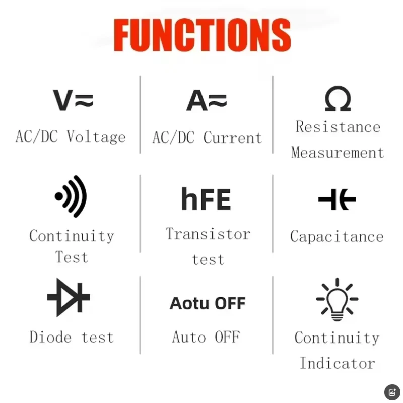 DT9205A Multimeter Digital Portabel multi meter AC / DC tegangan meter DC Ammeter resistansi tester