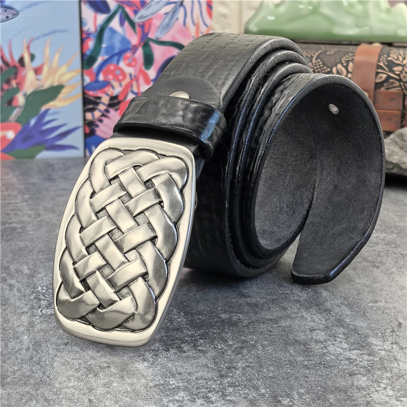 Cintura in metallo vintage con fibbia Cintura in vera pelle per uomo Cinturón Hombre Cintura larga in pelle di lusso Cintura in pelle da uomo MBT0033
