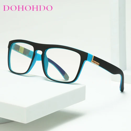 Imagen 2 del producto Gafas cuadradas Unisex con bloqueo de luz azul para hombres y mujeres, gafas ópticas fotocromáticas para computadora, cambio de Color