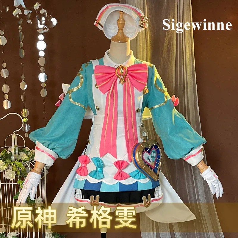 

Pre-sale Sigewinne Cosplay Costume Game Genshin Impact Women Girls Cos Clothes Maid Outfit Halloween Comic-con Party Dress Suit