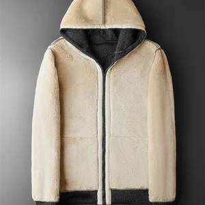 الشتاء Lambswool سستة هوديس سميكة السترات الدافئة طويلة الأكمام عارضة بلوزات الرياضة أسود الصوف مقنع معاطف الرجال معطف ل أفضل 7 معطف شتوي رجالي للرجال - No3