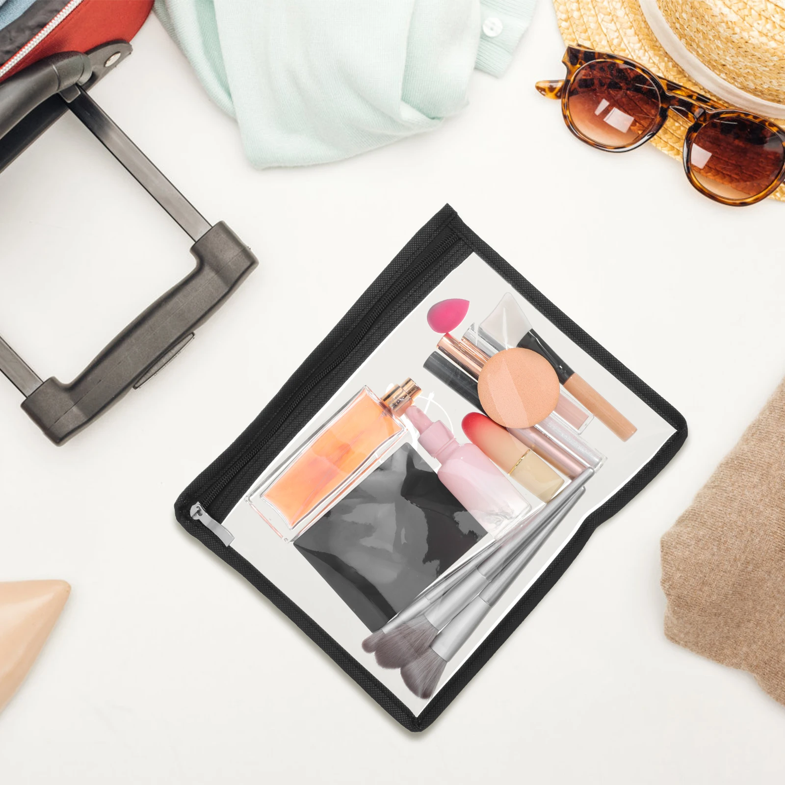 

4Pcs Zipper Bag Clear Makeup Pouches Set Portable Organizer for Purse Toiletries Storage Handbag Storage Bags Daily Use