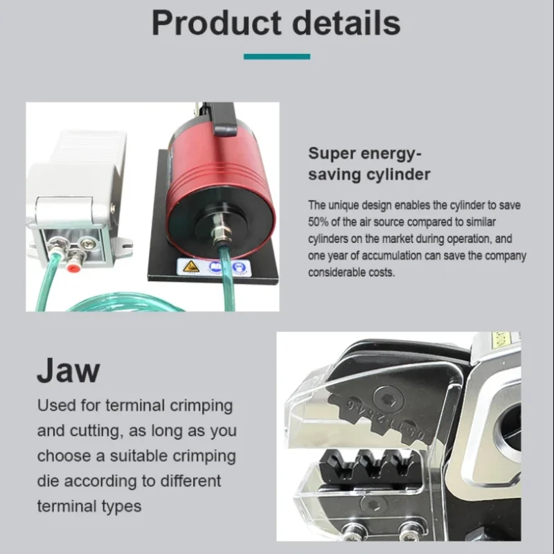 BORX Pneumatic Cable Terminal Crimp Machine Semi Automatic Wire Crimping Pliers Electrical Splice Crimp Connector Equipment