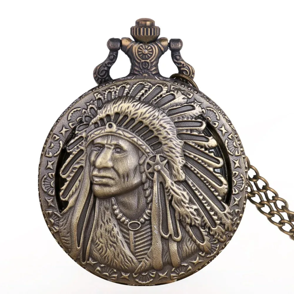 retro-antigo-tribo-indiana-chefe-escultura-relogio-de-bolso-de-quartzo-vintage-bronze-fob-corrente-colar-masculino-pingente-relogio-presentes